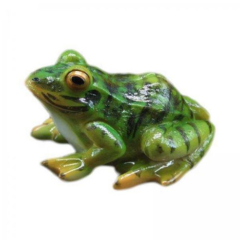 4X 홈 풍경 정원 두꺼비 개구리 동상 잔디 장식 조각 장식 선물, 6.5x3.8cm, 수지, 초록
