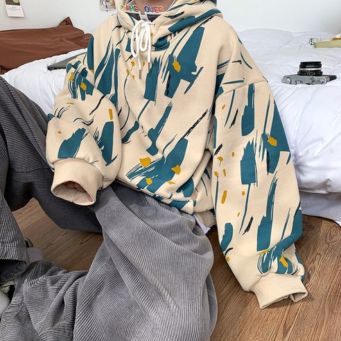mxt패션 브랜드 까마귀 남자 홍콩 스타일 느슨한 후드 가을 커플 넥타이 염색 봄과 가을 코트 새로운 패션