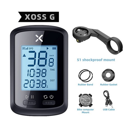 이런샀네 XOSS G 플러스 자전거 GPS 컴퓨터 무선 속도계 라이딩 마스터, 1개