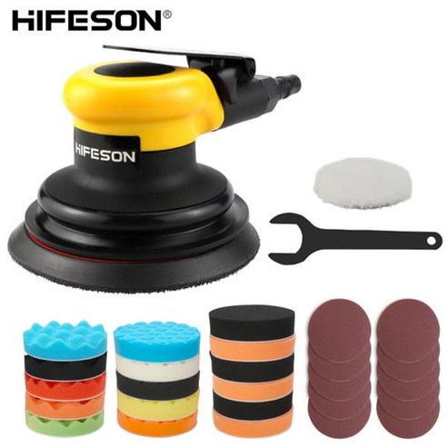 샌딩기 무선샌딩기 샌더기 HIFESON-공압 에어 샌더 폴리셔 5 인치 샌딩 진공 기계 125mm 궤도 그라인더 전, 1개