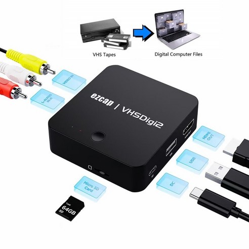 캡쳐보드 usb캡쳐보드 hdmi캡쳐보드 아날로그 레코더 에서 디지털 변환기 테이프로 용 로 디지털 형식으로 전송, 없음