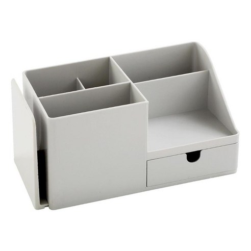 Desk Organizer 6 홈스쿨 사무실 정리 및 보관용 그리드, 회색, 21.3x12.3x11.6CM, 플라스틱