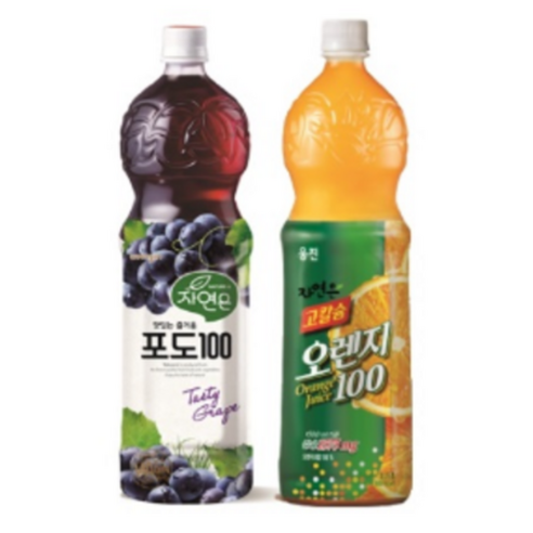 [웅진식품] 자연은 고칼슘 오렌지100 1.5L+자연은 포도100 1.5L, 1.5L, 2세트