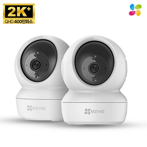 이지비즈 C6N 4MP 초고화질 홈캠 CCTV 2개세트 400만화소 펫캠 반려동물 베이비캠 가정용 감시 카메라