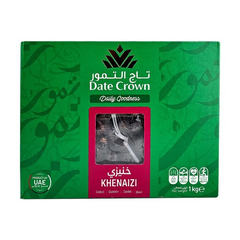 DATECROWN KHENAIZI 대추야자 데이트크라운 케네지 1KG UAE, 1개