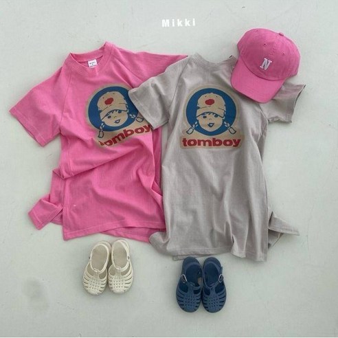 [아띠엘] 톰보이 프린팅 옆트임 롱원피스 여아 자매 엄마룩 맘커플 바캉스원피스 편한코디