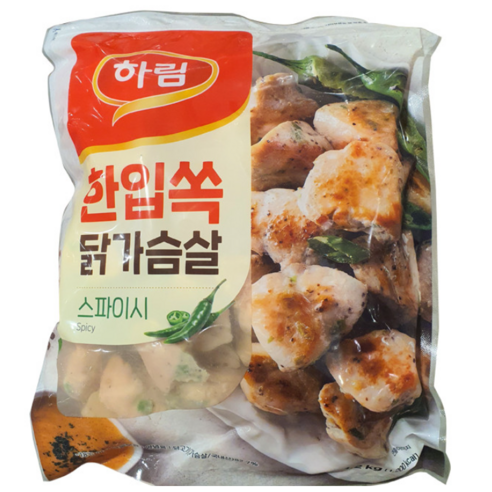 코스트코 하림 자연실록 한입쏙 스파이시 닭가슴살 1.2kg 아이스박스+아이스팩 무료, 1개