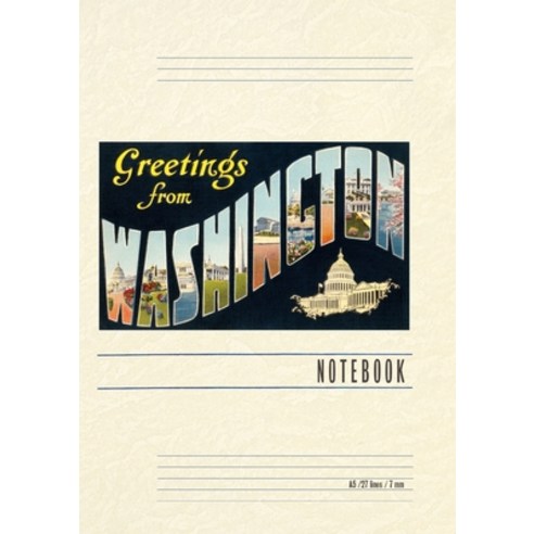 (영문도서) Vintage Lined Notebook Greetings from Washington Paperback, Found Image Press, English, 9798385406715