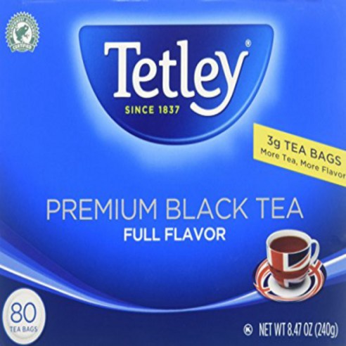 Tetley 프리미엄 홍차 풀 맛 - 80 Ct 2 팩(2 x 8.47 Oz) Tetley Premium Black Tea Full Flavor - 80 Ct 2 Pack (2, 1개