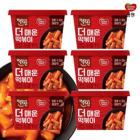 동원에프앤비 떡볶이의신 더매운 컵떡볶이, 160g, 6개