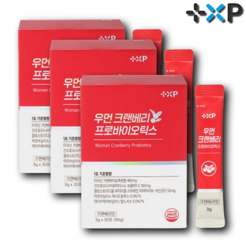 여성 방광염 질염 치료 크랜베리 영양제, 3세트, 30정
