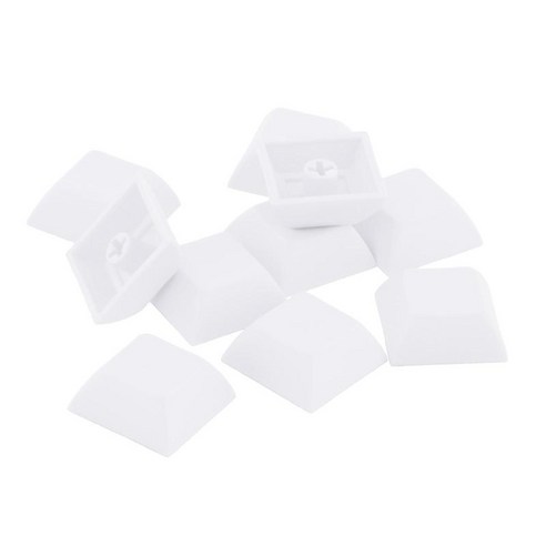 10pcs 1u 투명 키 캡 프로필 컬러 키 캡 세트 기계 기계식 키보드 체리 mx/클론 스위치 용 diy 키 키트, 2x2x2cm, PBT, 하얀