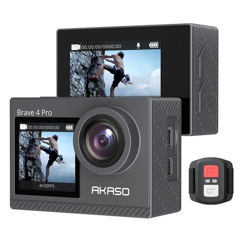 AKASO Brave 4 Pro 4K30FPS 20MP WiFi 터치스크린 방수 액션캠 자전거 오토바이 블랙박스 바디캠, B4 Pro