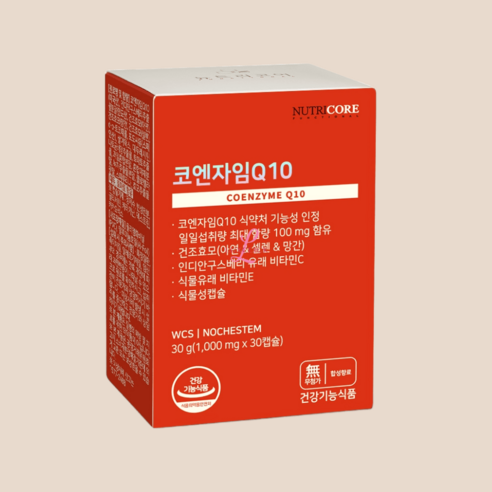 뉴트리코어 코엔자임Q10 코큐텐 30캡슐, 코엔자임Q10 1박스, 1개, 30개