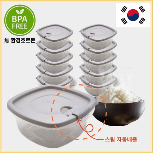 브라이트코어 국산 촉촉한 냉동밥 보관 용기 350ml, 10개