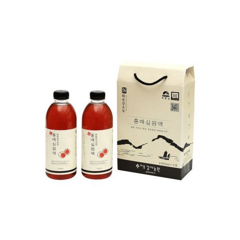 하동감사농원 홍매실원액 1000ml-2개 /매실청 엑기스, 1L