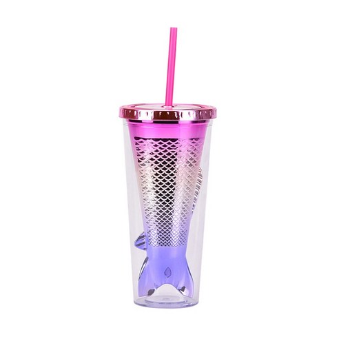 ANIASAI 여름 대용량 큐티 빨대 주전자 휴대용 플라스틱 컵 아이디어 물컵, A