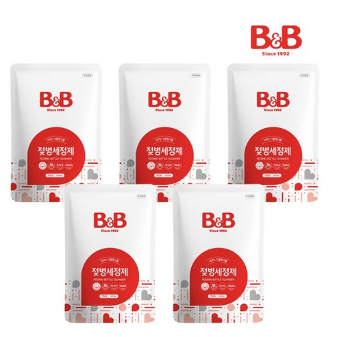 비앤비 젖병세정제 액상 리필형 500ml 5입 - 욕조 | 쿠팡