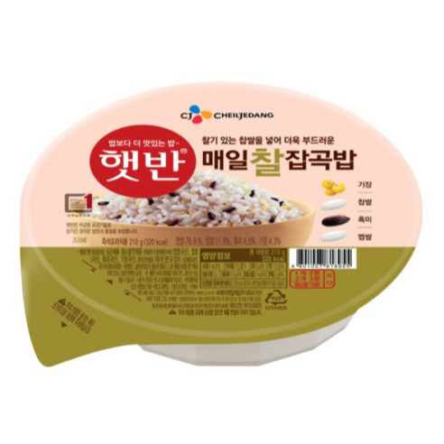 햇반 매일 찰잡곡밥, 210g, 24개