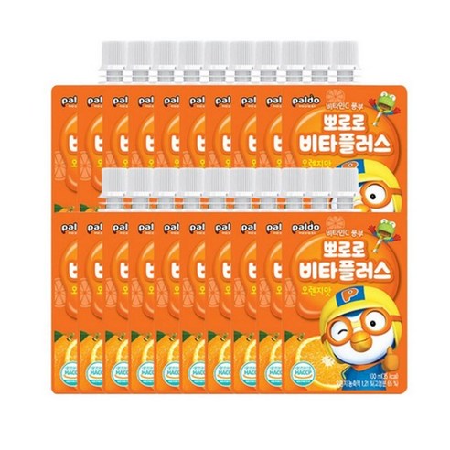 팔도 뽀로로 비타플러스 음료수, 100ml, 20개