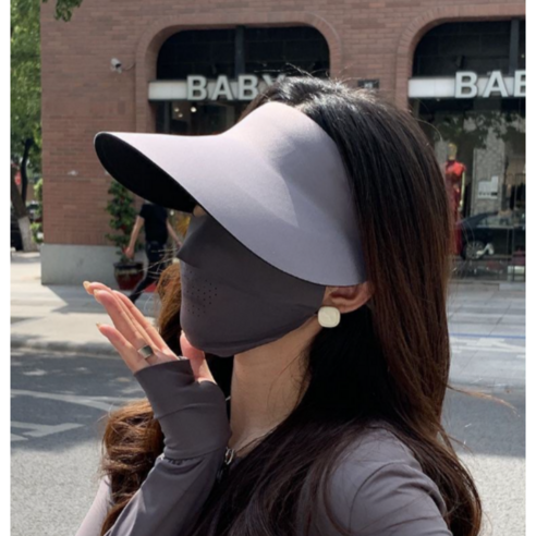 슈페르바 심리스 돌돌이 스포츠 썬캡 UV차단 휴대용 햇빛차단 여름 모자, 그레이, 1개
