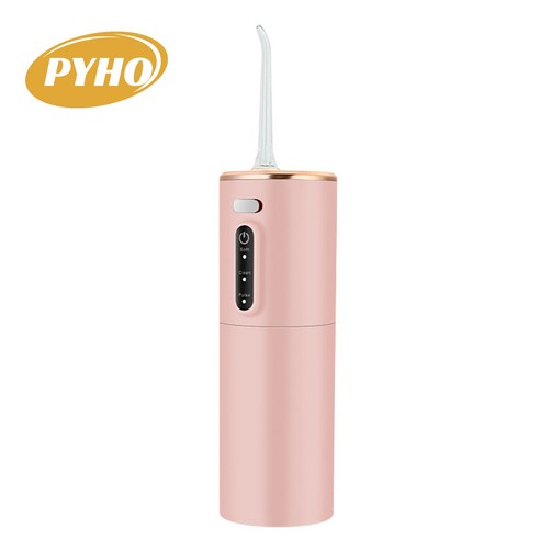 PYHO 구강세정기 무선 탈부착 가능 대용량 280ml 휴대용 초음파 휴대용 무선 스마트 구강세정기 화이트, 3가지 모드-핑크색
