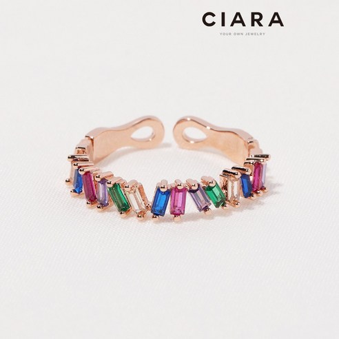 CIARA 14K Casoria 오블롱 컬러써클 반지(GoldPlated)