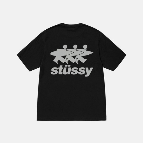 스투시 서핑프린트 서프워크 스투시반팔 티셔츠 피그먼트 다이드 블랙 [국내매장판] STUSSY SURFWALK TEE PIGMENT DYED BLACK