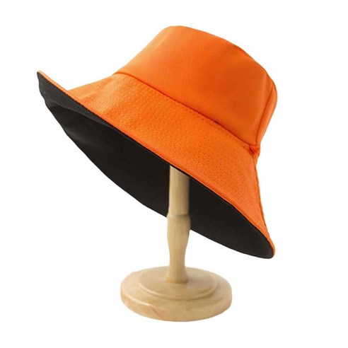 리빙준 리버시블 등산 모자, 오렌지x블랙