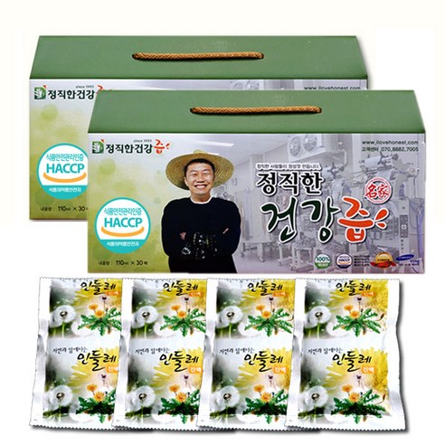 정직한건강즙 국내산 흰민들레즙 110ml, 3.3L, 2개