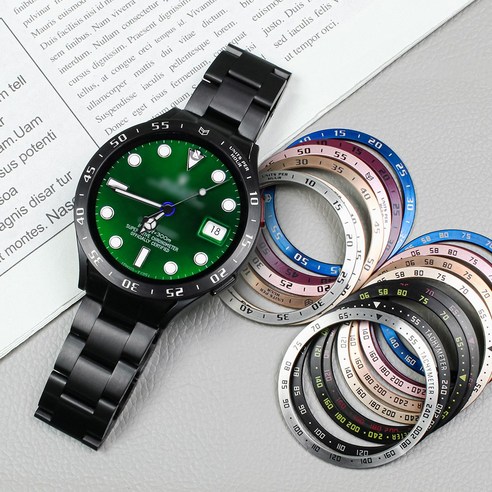 타임스토리 갤럭시 워치4 44mm 호환 프리미엄 베젤링, [워치4 44mm] B.타키미터-[8] 실버