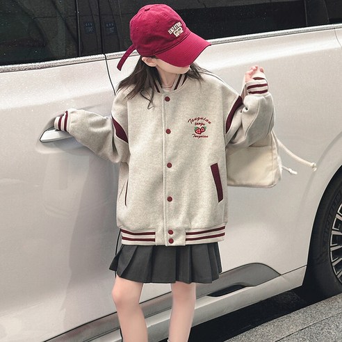 밀크봉봉 여아 야구점퍼: 봄과 가을에 활력을 불어넣는 세련되고 편안한 필수품