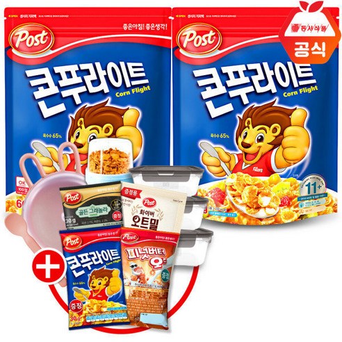 포스트 콘푸라이트 600gX2개+랜덤사은품 시리얼, 1개, 600g