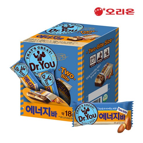 닥터유 오리온 에너지바 투바이트 18p, 468g, 2개