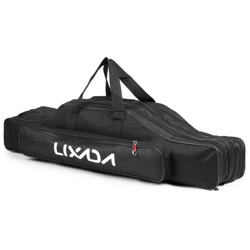 Lixada 3 개의 층 낚싯대 가방 맞춤형, 검정