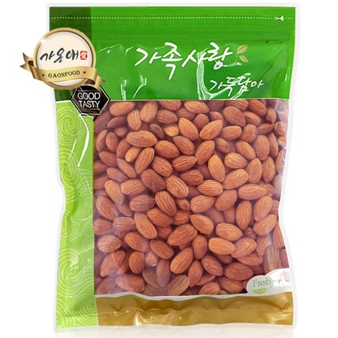 [가온애] 가족사랑 무염 볶은 아몬드 1kg, 2개