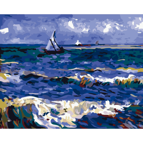 모모픽스페인팅 DIY명화그리기 40x50cm, J06 고흐 생마리 풍경, 1개