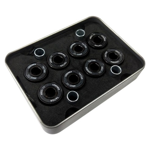 Xzante LOSENKA 8개 ABEC-11 608 2RS 인라인 롤러 스케이트 휠 베어링 세라믹 샤프트 녹슬지 않는 보드 부품, 검은 색