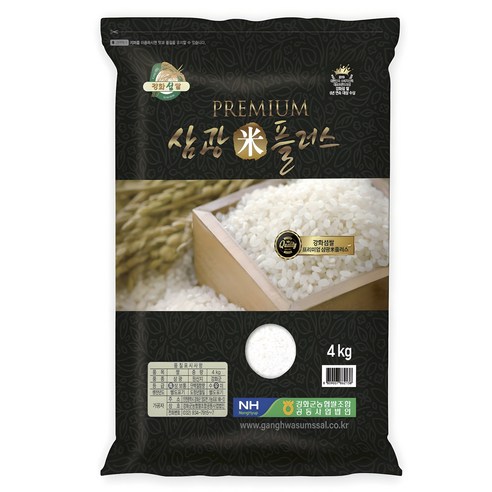 강화군농협 2025년산 햅쌀 강화섬쌀 삼광미플러스 백미 특등급 × 4kg × 1개, 쌀 등급 × 개당 중량 × 수량 섬네일
