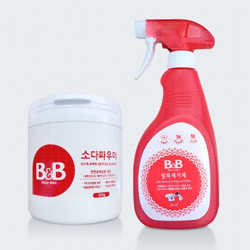 비앤비 얼룩제거제 500ml+소다파우더 500g 살균표백