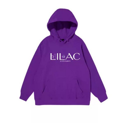 아이유 앨범 LILAC 굿즈 응원 후드티 같은 순면 풀오버 봄가을겨울, 퍼플 슬림, L사이즈