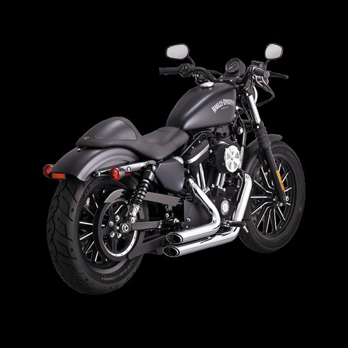 Vance & Hines SHORTSHOTS STAGGERED 배기 배기가스 Harley-Davidson Sportster 시리즈용 883 XL 1200 2014-2022년, 검은색
