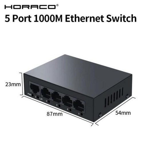 스위치 네트워크 전화 포트 IP 이더넷 금속 카메라 1000Mbps 스위치 5 고속 홈랩 VoIP HORACO 감시용 스위치 기가비트, 1)LG-SWG05