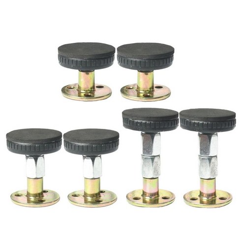 6PC 조정 가능한 스레드 침대 프레임 흔들림 방지 도구 침대 헤드 보드 스토퍼 홀더, 합금, 블랙