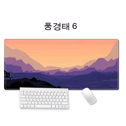 YJQ 80x30cm 간단한 풍경 마우스 패드 잠금 가장자리 게임 데스크 패드 컴퓨터 선물 데스크 패드 카와이 마우스 패드 데스크 패드 홈 데코 데스크 매트, 300x800x2mm 6