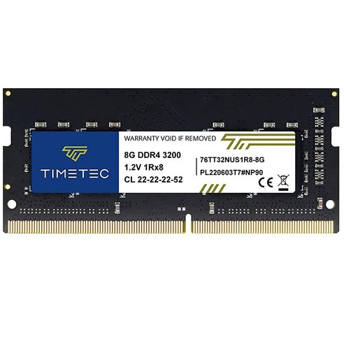 Timetec 32GB (2x16GB) DDR4 3200 CL22 게이밍 노트북 메모리 RAM 모듈, 8GB