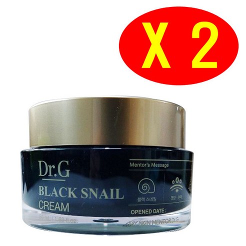 Dr.G 닥터지 블랙 스네일 크림 50ml (벌크) x 2개 달팽이크림 최근제조, 1개