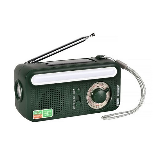 자가발전라디오 태양 비상 충전식 핸드 크랭크 amfmsw sos 알람 지원 전원 2000mah 손전등 독서 램프, 블랙