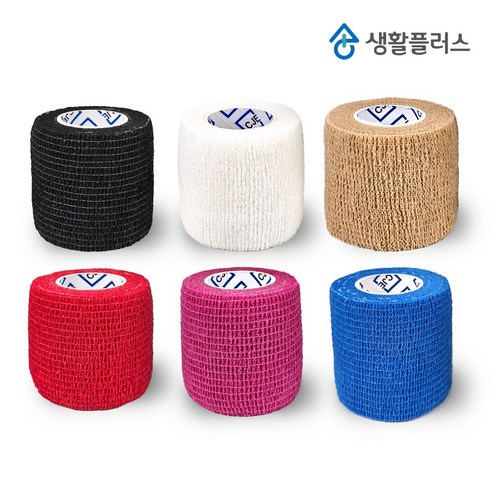 생활플러스 자가점착 탄력 밴드 5cm, 혼합, 3개
