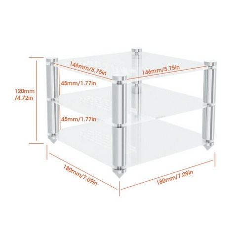 S1 다층 아크릴 오디오 랙 마운트 스탠드 HiFi 데스크탑 앰프/프리 앰프/DAC 용, 01 S1-Small
